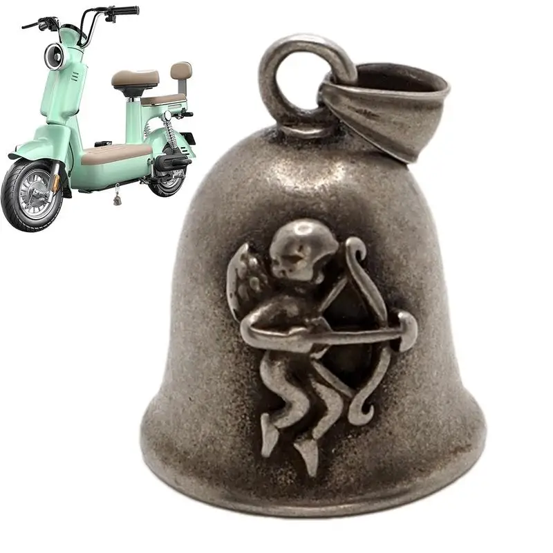 Фото Мотоциклетный колокольчик Lucky Bell Ретро байкерский колокольчик с дизайном ангела Байкерские колокольчики из титановой стали Ангел мотоциклетная подвеска декоративная №2