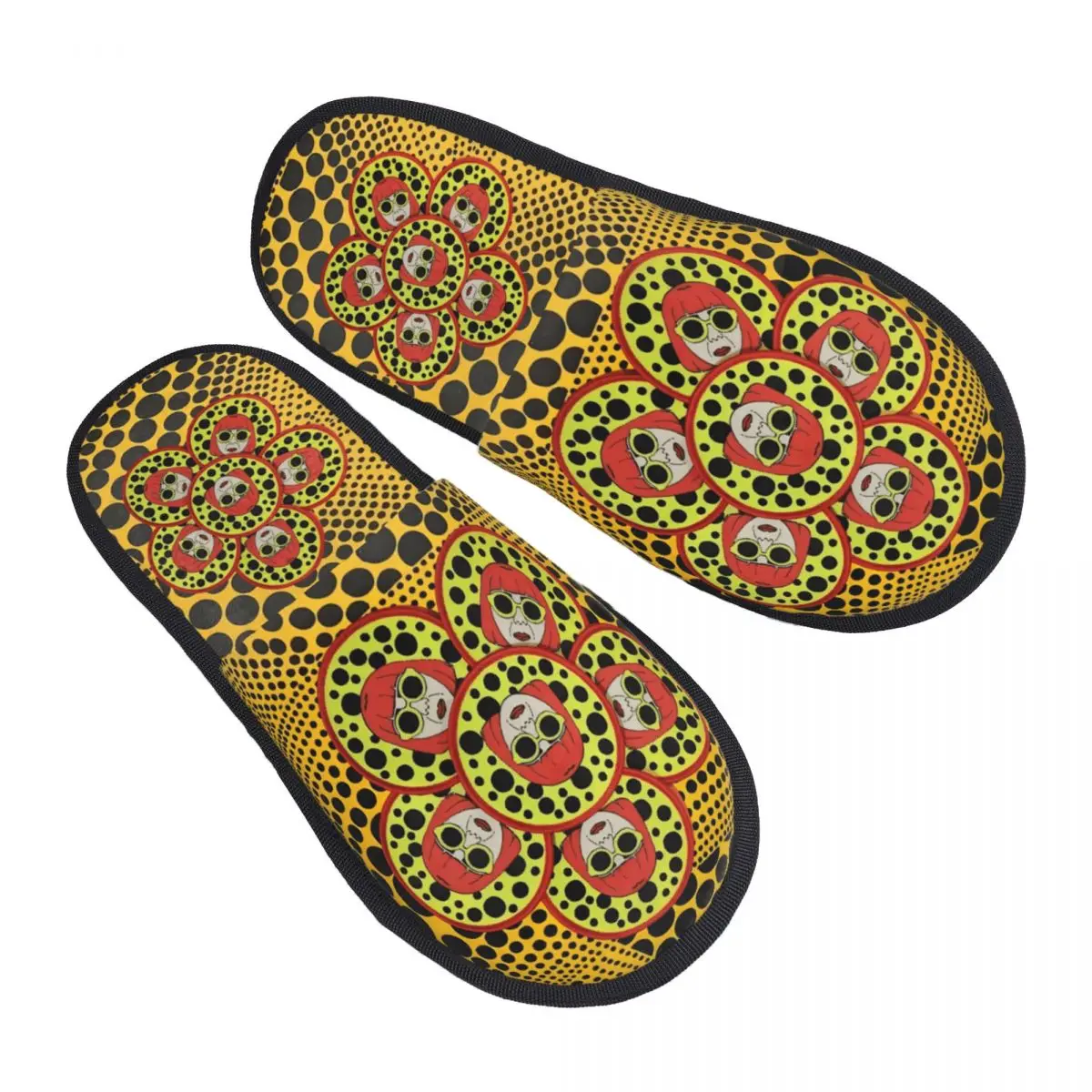 Женские домашние тапочки Yayoi Kusama с абстрактной живописью, мягкие теплые пушистые тапочки из пены с эффектом памяти, домашняя уличная обувь