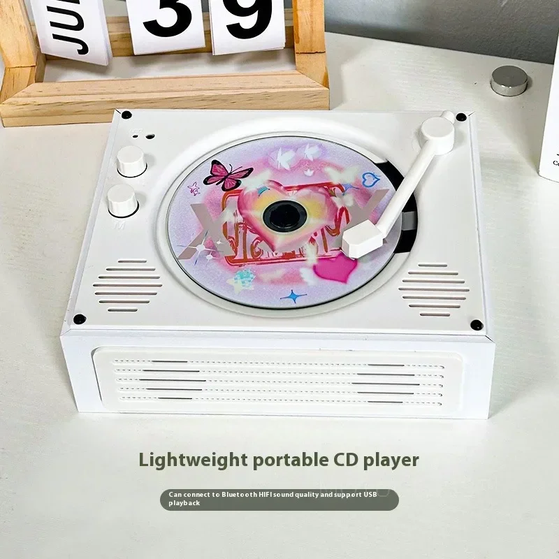 Фото Беспроводной Bluetooth Ретро CD-плеер Многофункциональная аудиосистема для любителей музыки Подарки на день рождения и праздник №4