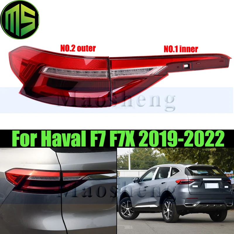 Задний бампер Maosheng, задний фонарь для заднего бампера Haval F7 Haval F7X F7 X 2019-2022, задний фонарь, задний фонарь, стоп-тормоз, задний фонарь