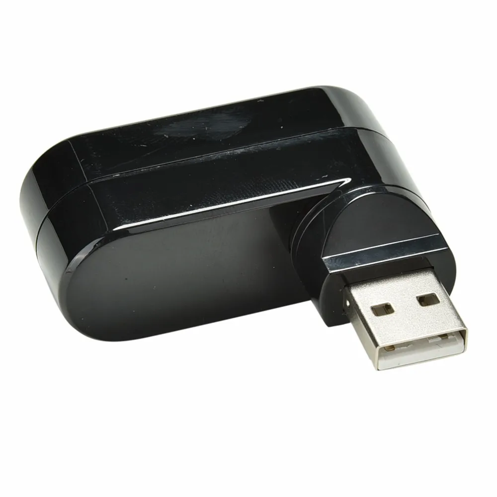 Высокоскоростной мини-разветвитель с 3 портами USB 2,0, вращающийся разветвитель, адаптер для ПК, ноутбука, ноутбука, Mac, периферийные расширения, розничная упаковка
