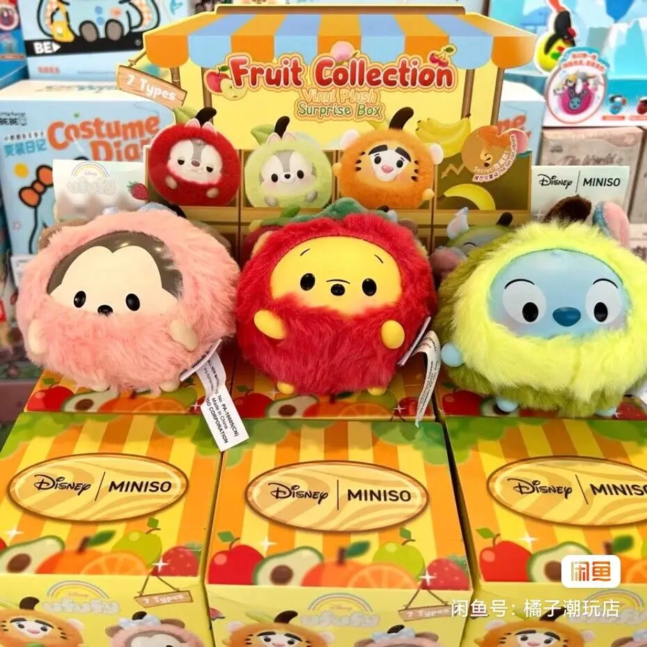 Фото Miniso Disney Ufufy коллекция фруктов виниловая плюшевая коробка-сюрприз гаражный комплект подвеска орнамент модная слепая коробка игрушка для девочек №2