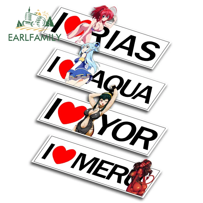 EARLFAMILY 13 см для I Love Yor Rias Hentai автомобильная наклейка автомобильные аксессуары наклейка окклюзия царапины креативная гоночная дрейфующая графика Внешние аксессуары