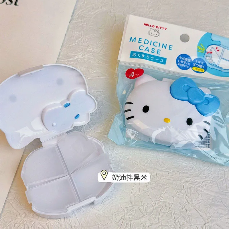 Kawaii Sanrio Hello Kitty аптечка аниме мультфильм милый Hello Kitty портативная коробка для сортировки таблеток для девочек шкатулка для драгоценностей подарки игрушки