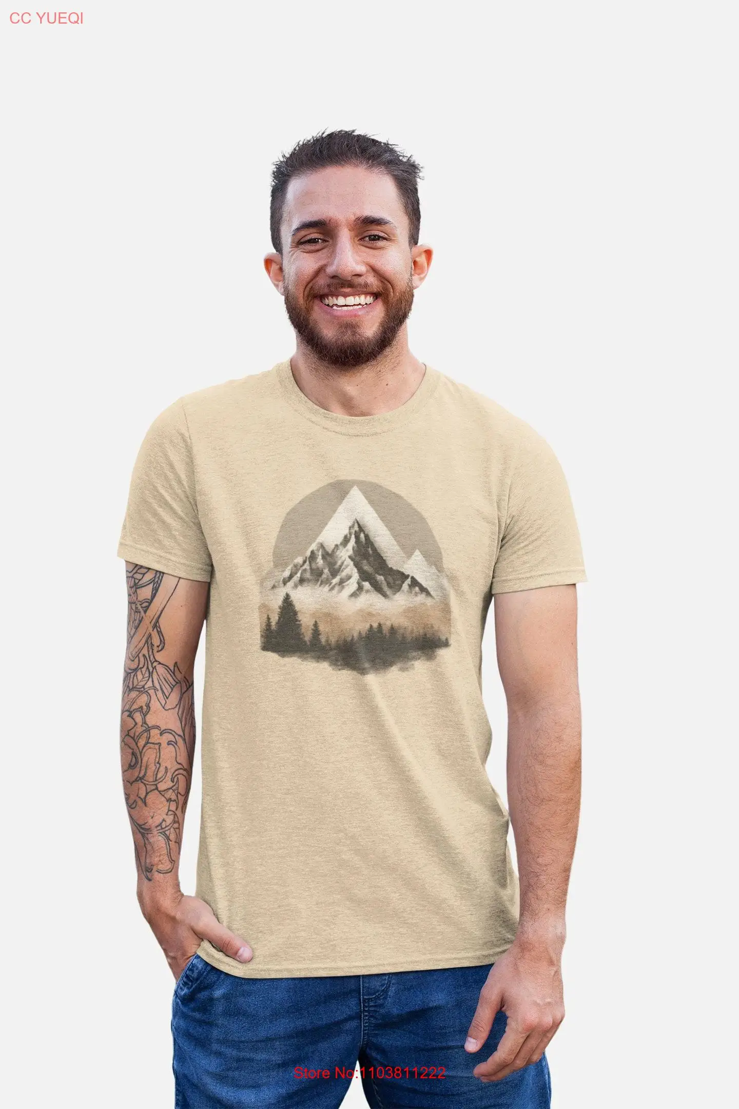Футболка из джерси Mountain Escape Get Lost in Nature Great Dad Husband Boyfriend Camping с длинными или короткими рукавами