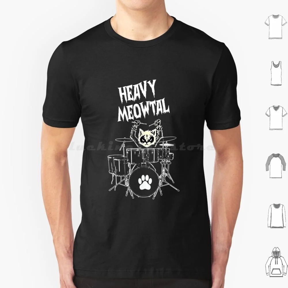 Тяжелая Meowtal футболка большого размера 100% хлопок Тяжелая Meowtal