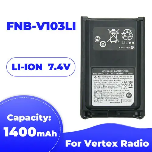 НОВЫЙ литий-ионный аккумулятор 7,4 В, 1400 мАч FNB-V103LI для радио рации Vertex VX-230 VX-231 VX-234 двустороннего радио