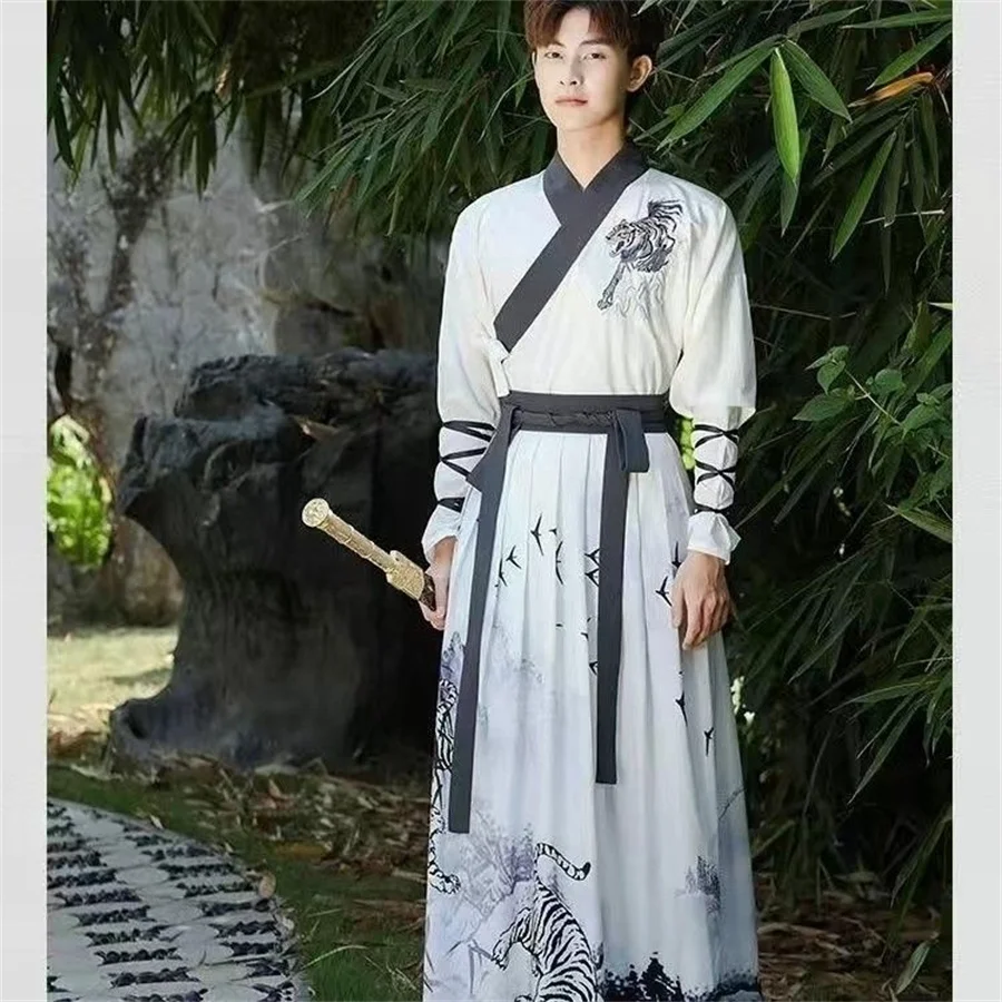 Фото Аксессуары 3XL Hanfu мужской старинный китайский набор Hanfu мужской костюм для косплея Летняя Вечеринка Hanfu черный наряд для мужчин большой размер 2XL XL №5