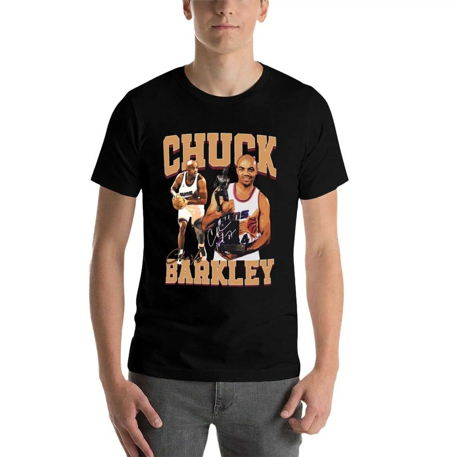 Фото Винтажная футболка Sir Charles Barkley Chuck Basketball в стиле ретро 80-х 90-х годов в стиле рэп мужские футболки для мужчин футболка №5