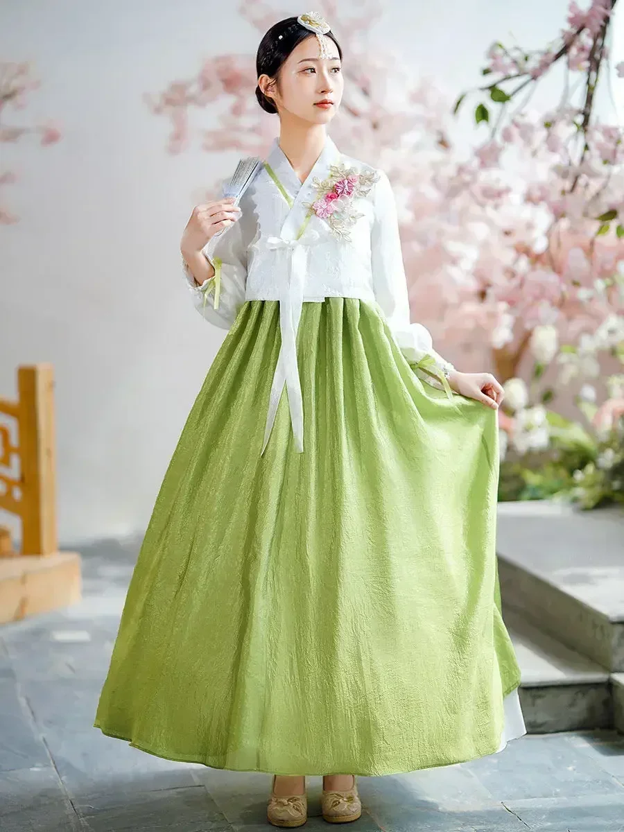 Фото Hanbok-ropa coreana традиционное многоцветное платье для женщин, disfraz nacional corte, платье Baile праздничный, фисталья año n №3