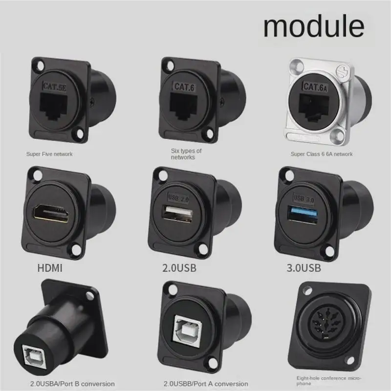 Разъем типа C — USB 3.0 Разъем корпуса типа D Гнездовой разъем для монтажа на панели