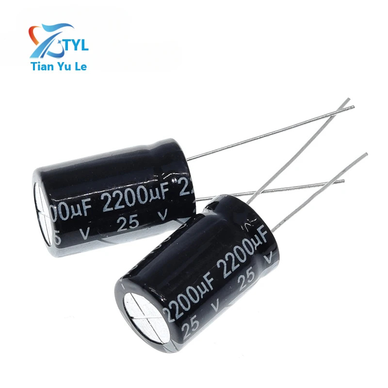 10 шт. алюминиевый электролитический конденсатор 2200 uF 25 V 10*20 мм frekuensi tinggi радиальный электролитический конденсатор