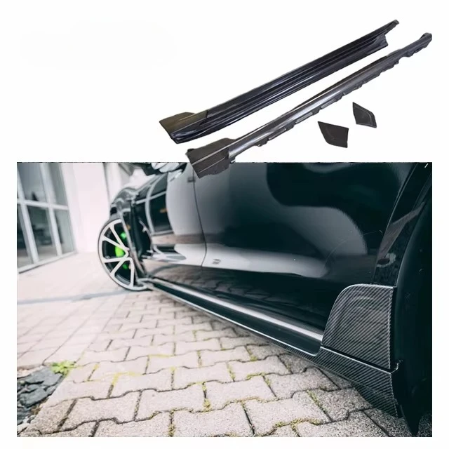 Боковая юбка Carbon Techart для корпуса Porsche Taycan Боковая юбка из углеродного волокна Taycan Techart