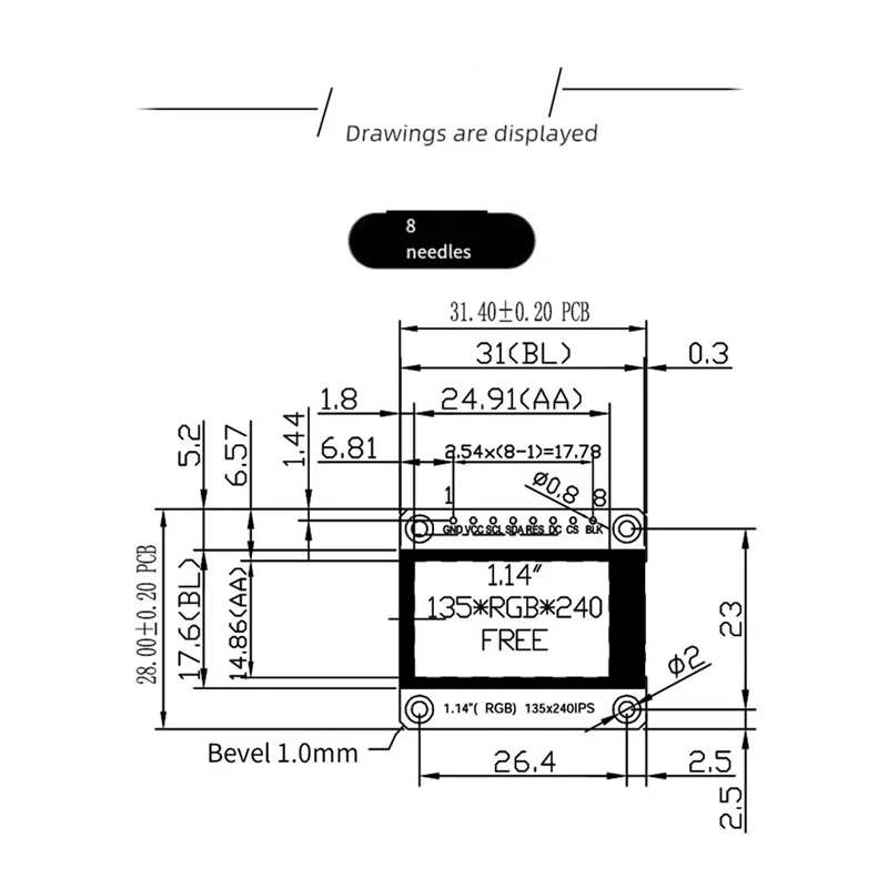 Superior-ST7789 SPI 135X240 1,14 IPS ЖК-дисплей 65K цветной TFT-экранный модуль для Arduino для Raspberry Pi ESP32 STM32 DIY Proje (art.: 3920d248c73f7) - 3920d248c73f7