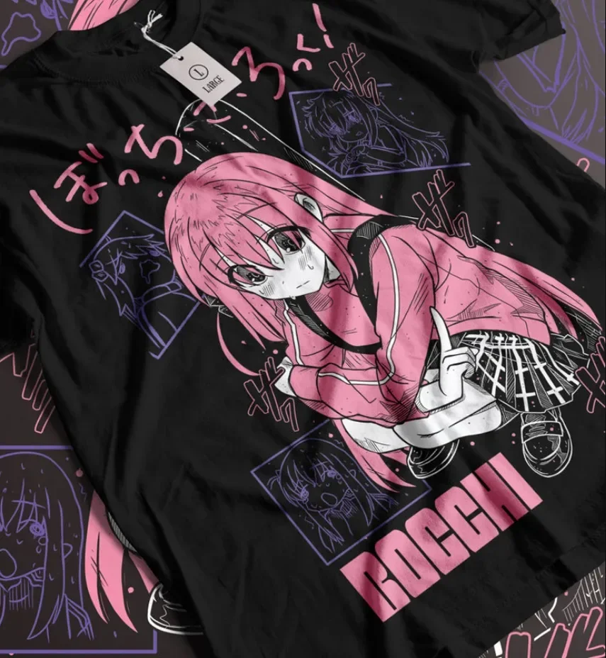 Футболка Hitori Gotou Bocchi The Rock Yamada,Nijika Ijichi Anime Girl всех размеров