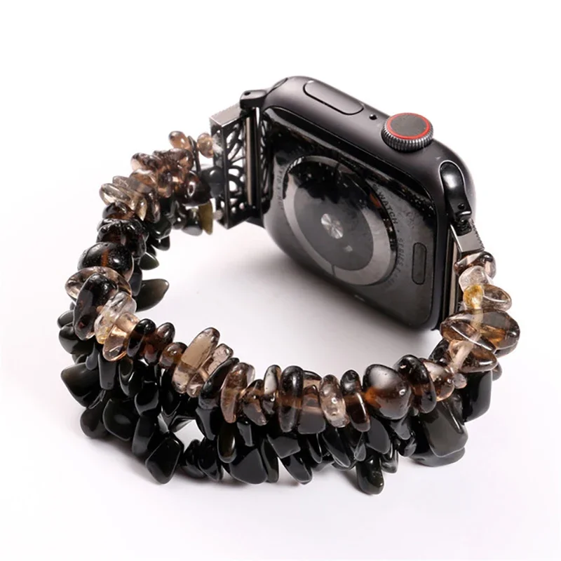 Фото Ремешок из грубого камня для Apple Watch Band 41 мм, 45 мм, 44 мм, 46 мм, 42 мм, креативный браслет ручной работы с кристаллами iWatch Ultra 11 10 9 8 7 6 SE №4