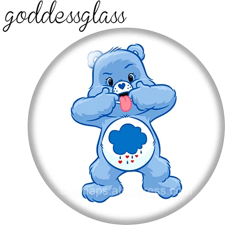 Фото MINISO Care Bears Rainbow Share Cheer Grumpy 12 мм/18 мм/20 мм/25 мм Круглый фотостекло кабошон с плоской задней частью Изготовление выводов брелок №4