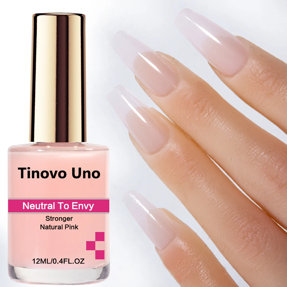 Tinovo Uno усилитель для ногтей, натуральный розовый цвет, нейтральный для увеличения объема, 12 мл, быстросохнущая основа для роста ногтей, масляный лак для маникюра, дизайна ногтей