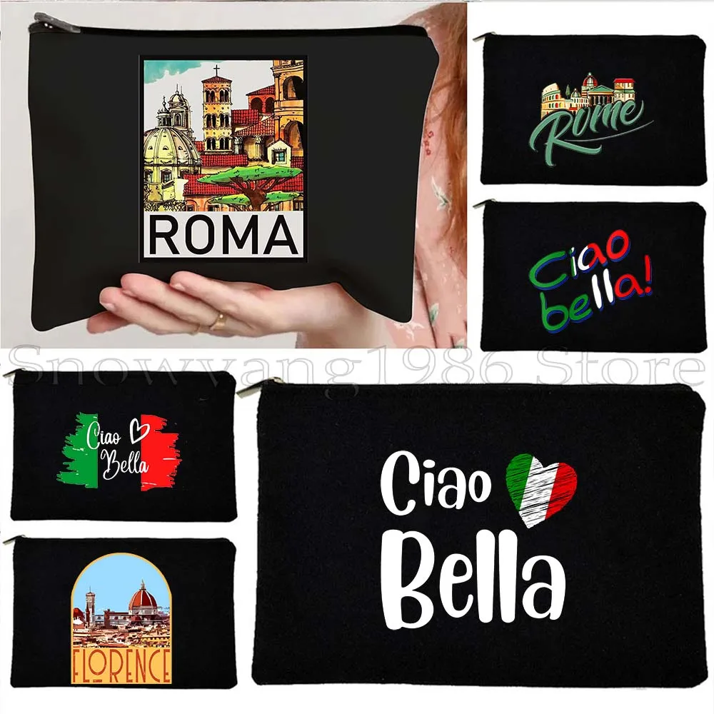 Cinque Terre Italia Картина Пиза Италия Итальянский Флаг Подарки Холст Косметичка Макияж Губная Помада Дорожная Сумка Для Хранения Пенал