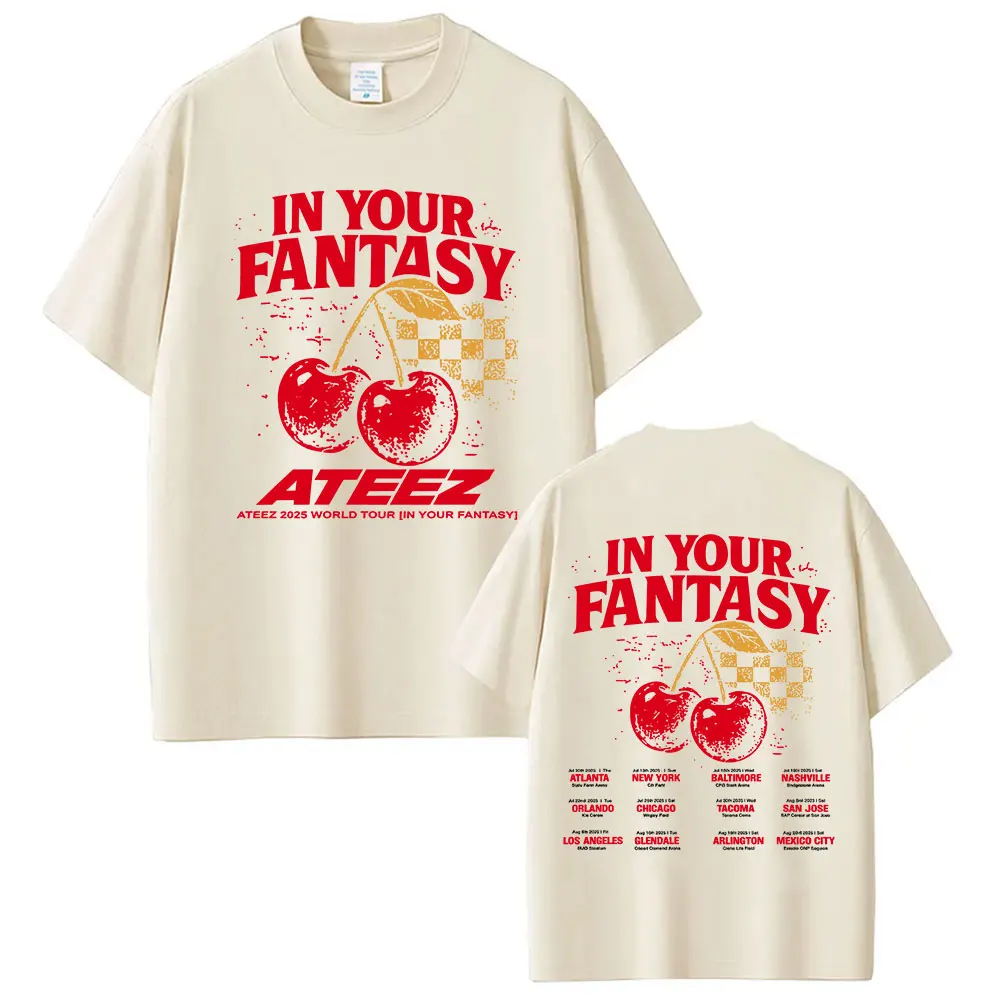 Корейская футболка с альбомом Ateez in Your Fantasy World Tour для мужчин и женщин, винтажная футболка большого размера, модные хлопковые футболки высокого качества (art.: 3920d06868bb2) - 3920d06868bb2