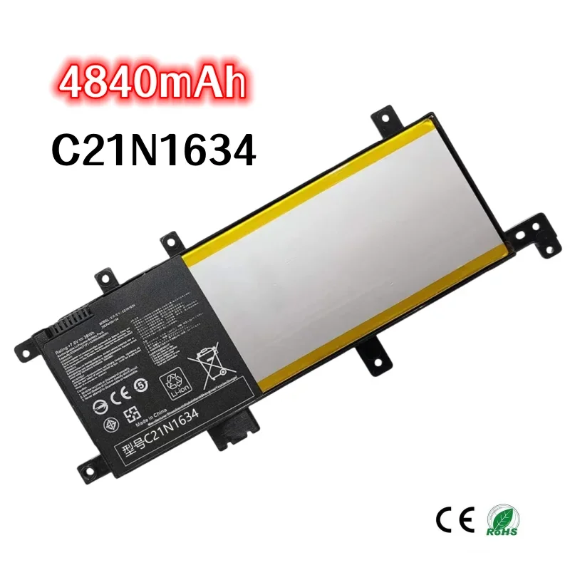 100% Оригинальный аккумулятор 4840 мАч для ноутбука ASUS C21N1634 FL5900L FL8000U FL8000UF FL8000UN A580U A580B V587U X542U R542U V587U