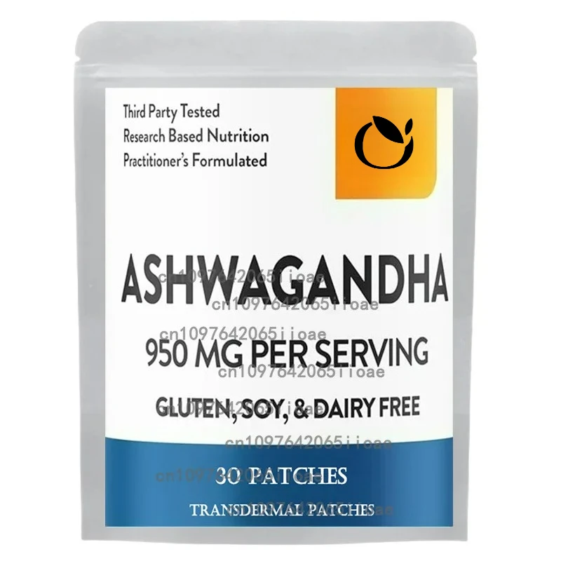 30-пластыри Ashwagandha Complex Transdermal Patches для снятия стресса, высшего качества сна, фокусировки и позитивного настроения