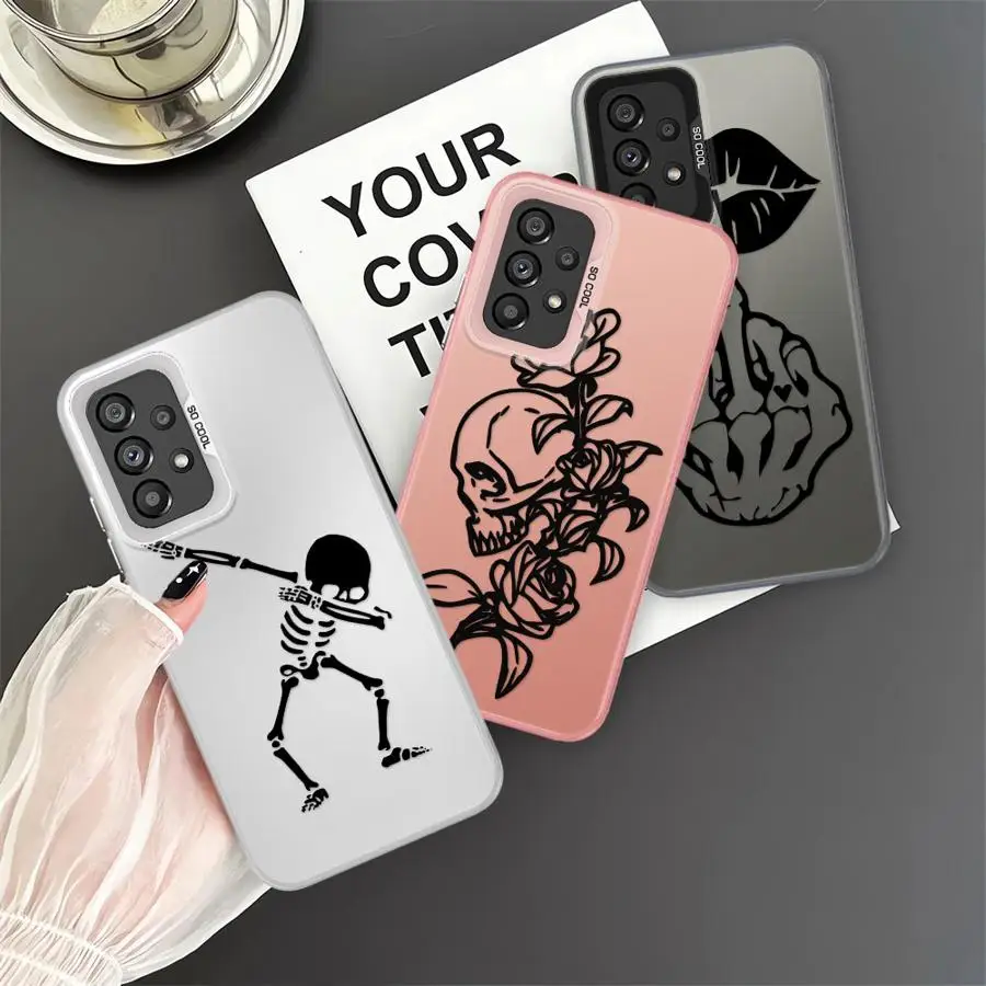 Чехол с рисунком черепа для Samsung Galaxy A56 A55 5G A52 A54 A53 A36 A35 A26 A25 A24 A16 A15 A14 A34 A33 A32 Чехол для телефона