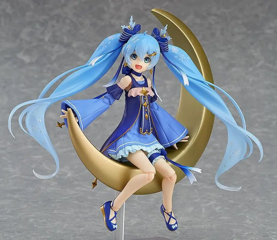 14 см аниме Hatsune Miku фигурка Мерцающая Снежная фигурка Ex-037 Ver Miku сидящая на Луне модель настольное украшение