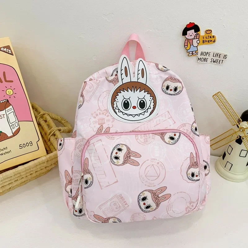 Фото Рюкзак Labubu с героями мультфильмов, Kawaii, коричневый монстр, детская сумка-мессенджер, милая студенческая сумка на плечо, уличная дорожная сумка, детский подарок EB18 №4