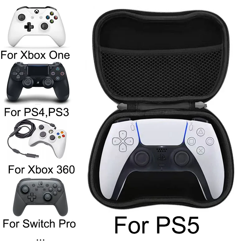 Фото Для xbox Ps5 для PS4 Для Switch Pro сумка для хранения геймпада EVA водонепроницаемая и устойчивая к давлению жесткая сумка Портативная сумка №2