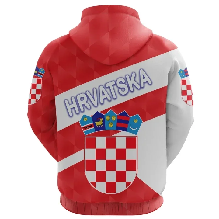 Новинка, эксклюзивный уникальный художественный унисекс толстовка с капюшоном и молнией для мужчин и женщин Hrajuku в хорватском стиле (art.: 3920c615b26e3) - 3920c615b26e3