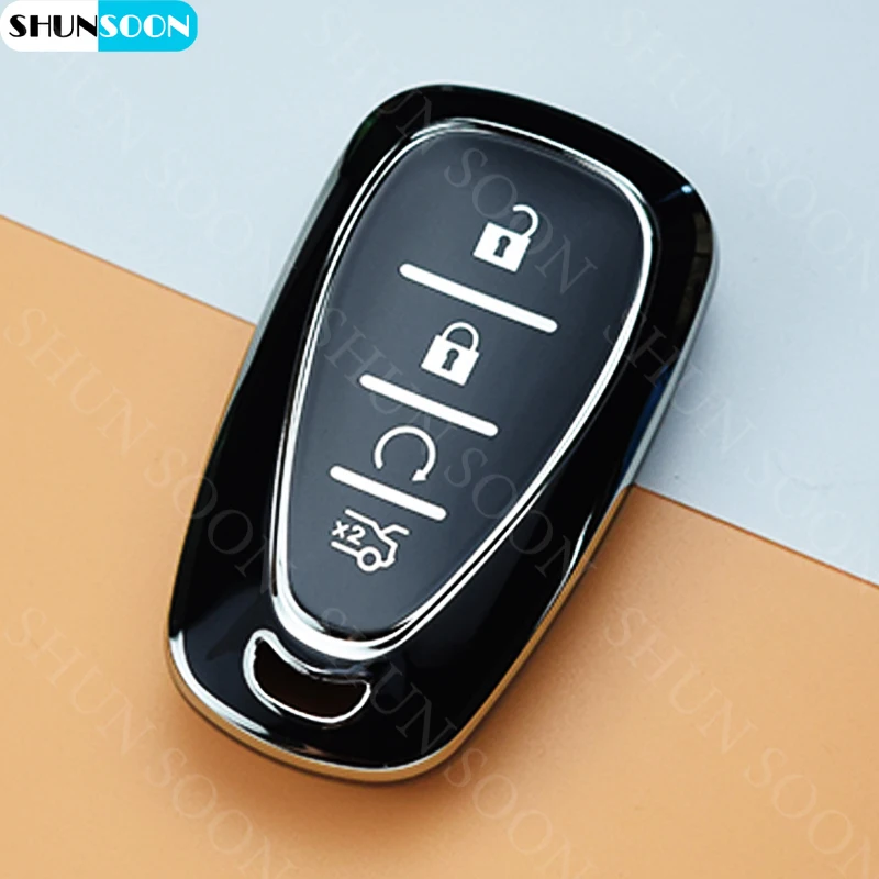 4/5 кнопочный ТПУ Корпус Fob для Chevrolet Chevy Malibu Camaro Cruze подача Sonic Volt Bolt Equinox 2017-2019 Автомобильный ключ