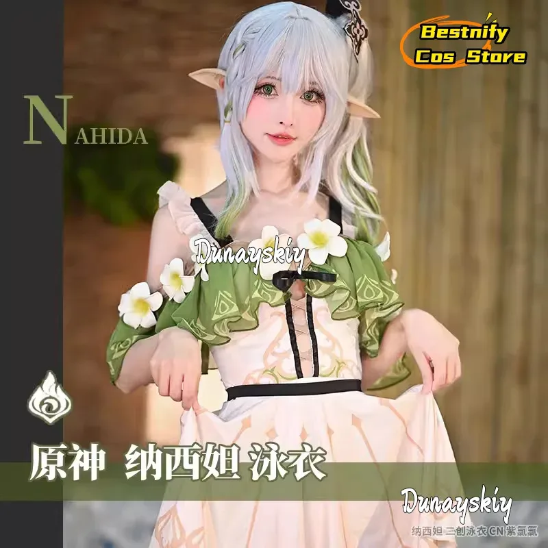 A888Genshin Impact Nahida Косплей Костюм Аниме Игра Geshin Impact Маскировка Бикини Боди Купальники Ролевые костюмы для AB666@!