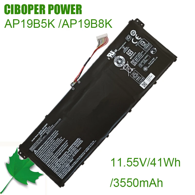 Аккумулятор для ноутбука CP AP19B5K AP19B8K 11,55 В/41 Втч/3550 мАч для ноутбука серии Aspire A314 A315 A317