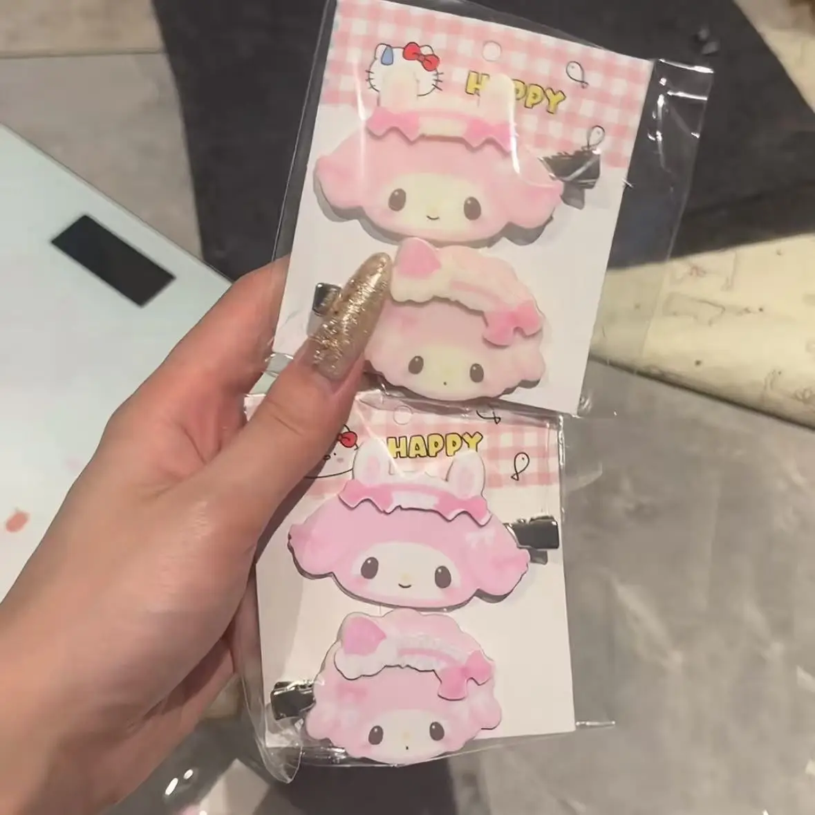 Фото Sanrio My Melody Piano мультфильм акриловая заколка Bb резинка для волос челка заколка для волос украшение для волос девушка аксессуары для хвоста подарок на день рождения №2