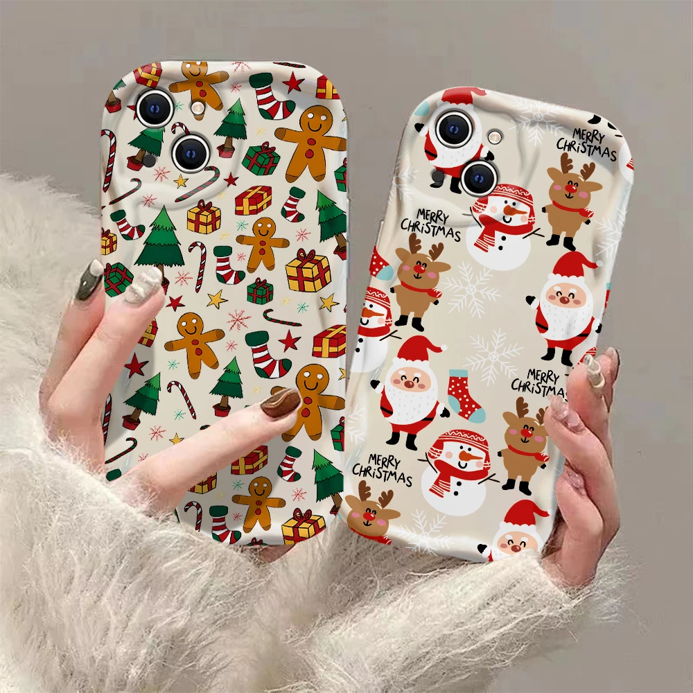 Фото Роскошный чехол для телефона с узором рождественской елки для Motorola Moto E14 G24 G75 G35 R13 G54 G34 G84 G53 G52 E22 Edge 50 Pro Ultra 4G 5G №2