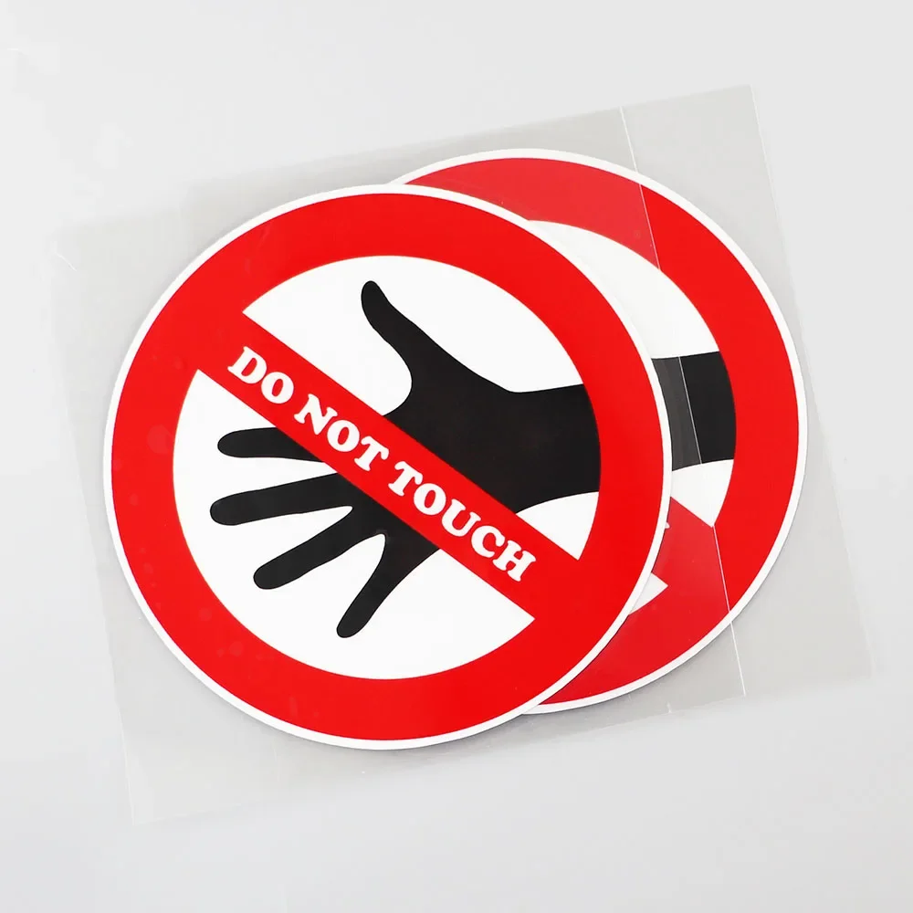 Фото Автомобильные наклейки, как Menarik Jangan Sentuh TAPA Peringatan Stiker Mobil PVC 12,6 см × 12,6 см №4