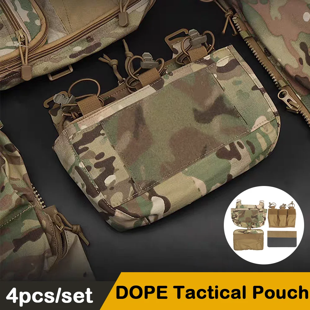 Тактический чехол DOPE с передним клапаном, подсумки для охотничьего журнала, съемный жилет для переноски пластинок Molle, крепление с G-образным крючком