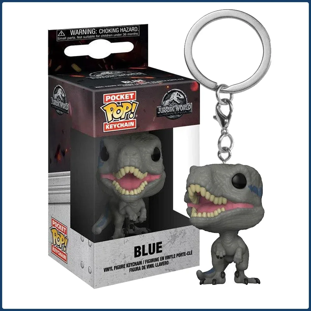 FUNKO POP брелок Парк Юрского периода синий велоцираптор мультфильм модные тенденции рюкзак карманный кулон брелок для мальчиков и девочек праздничный подарок
