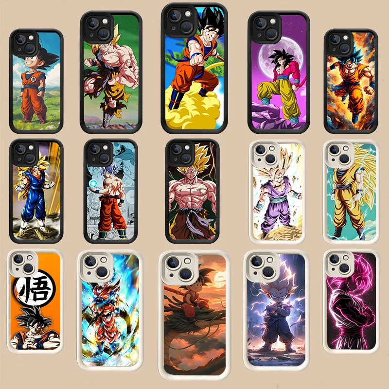 WRB-10 Gogeta Dragons Balls Black Stepped TPU Case For Samsung A21S 24 25 33 34 35 51 53 55 73 S23 24 Plus Ultra