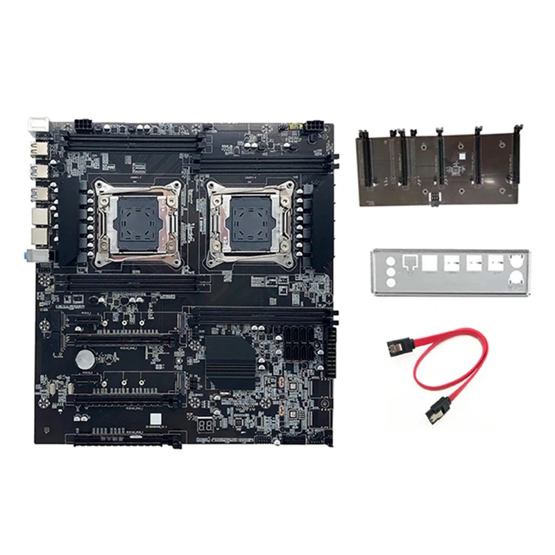 Материнская плата X99 для майнинга + кабель SATA + перегородка LGA2011 V3/V4 8XDDR4 слот PCIE 16X 8XSATA3.0 поддерживает 5 графических процессоров