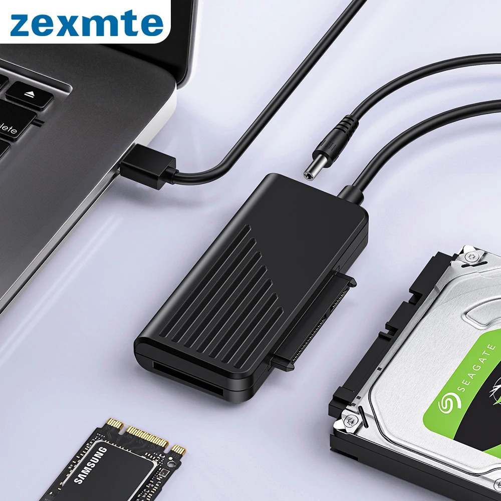Кабель-адаптер Zexmte SATA-USB 3,0, переходник M.2 SATA-USB для внешнего жесткого диска 2,5/3,5 дюйма, адаптер для жесткого диска, 45 см