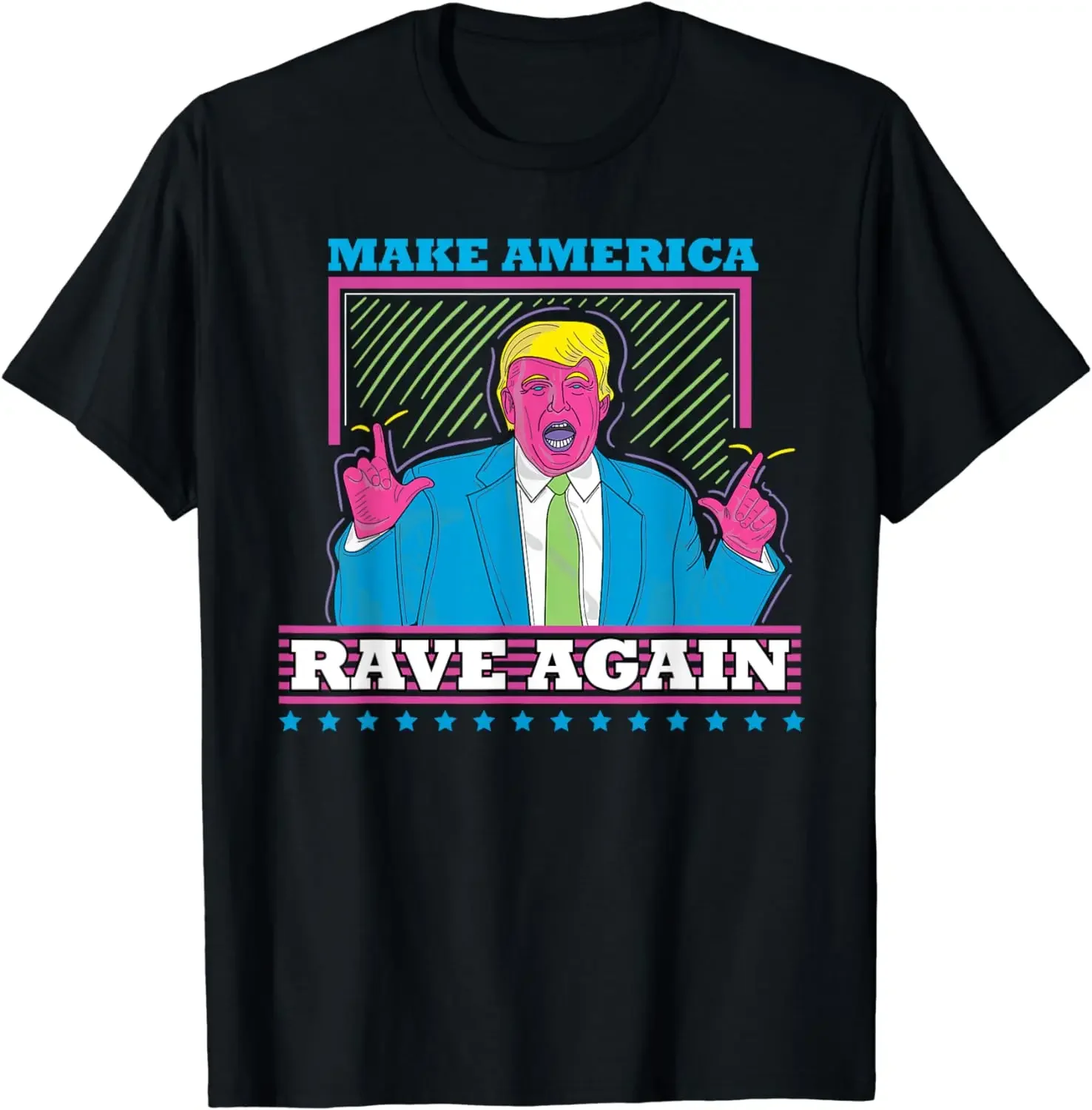 Футболка с надписью «Make America Rave снова», забавная рубашка Трампа EDM, праздничная одежда с принтом, оригинальный дизайн, подарки, футболка, мужская одежда