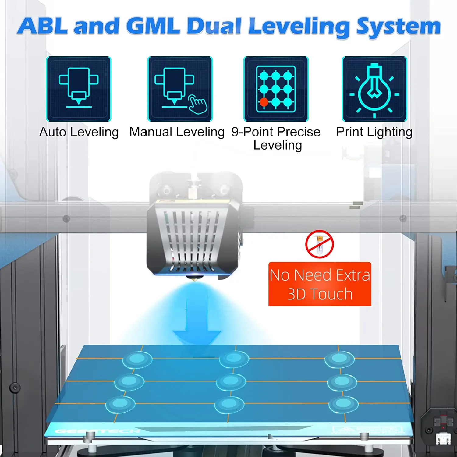 Фото Официальный 3D-принтер Geeetech mizanpro FDM, экономичный принтер с автоматическим выравниванием, полностью открытым исходным кодом, тихая материнск... №3