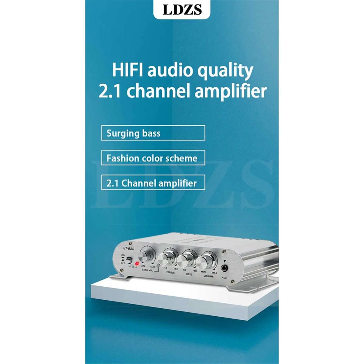 LDZS серебристый автомобильный Bluetooth усилитель HiFi домашняя аудиосистема многофункциональный динамик Профессиональная Температура для автомобиля (адаптер входит в комплект) штепсельная вилка стандарта США (art.: 3920c5df20633) - 3920c5df20633
