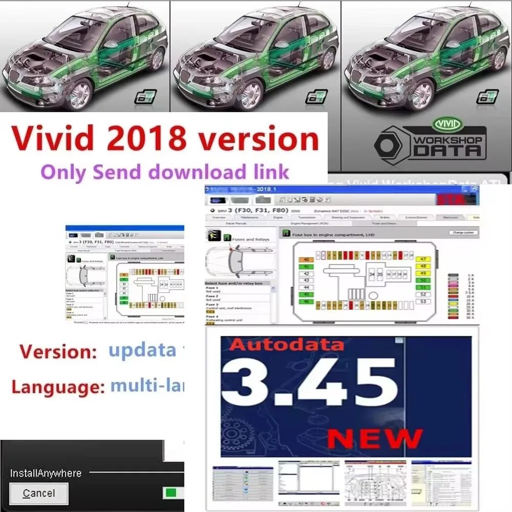 Лидер продаж, последнее автомобильное программное обеспечение AutoData 3,45 + яркие данные мастерской Atris-Stakis Technik 2018,01 В, многоязычный, польский, испанский