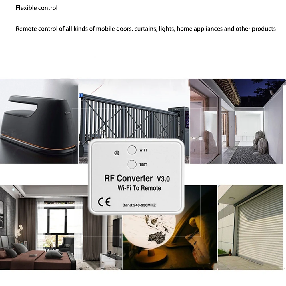 Фото Радиочастотный Wi-Fi контроллер, дистанционное управление с Wi-Fi, Радиочастотный пульт дистанционного управления Wi-Fi 240-930 МГц для умного дома, гаражных дверей №3