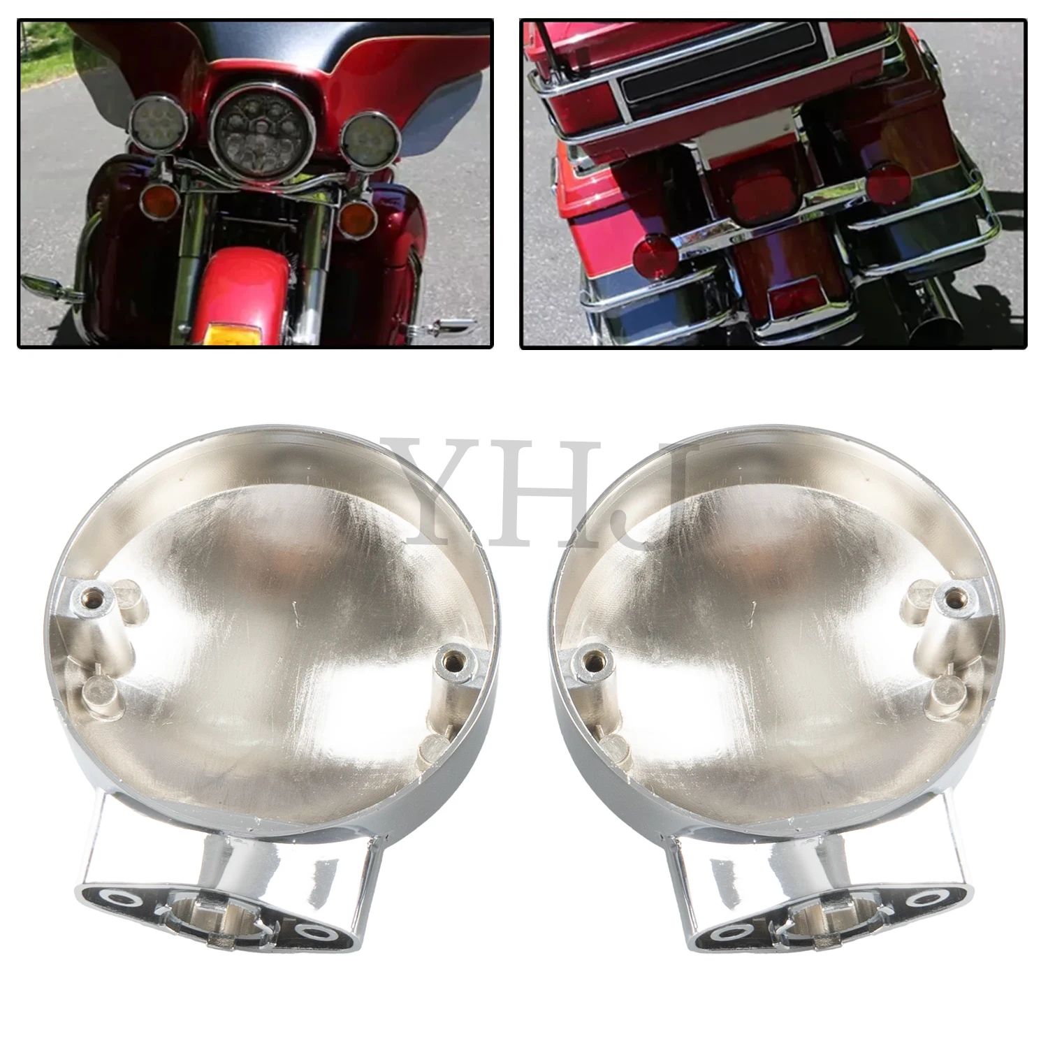 Фото Передние и задние чехлы для указателей поворота мотоцикла для Harley Touring Electra Glide Heritage Softail FLST FLSTC FLSTN FLHTC №2