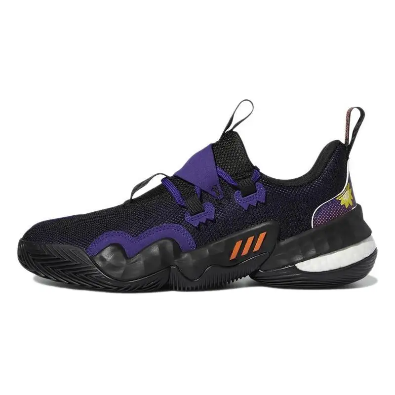 Кроссовки adidas Trae Young 1, черные, фиолетовые, оранжевые, GZ4627