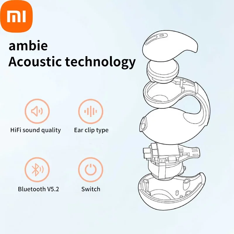 Фото Xiaomi Ear-Clip Bluetooth-совместимые наушники Наушники с костной проводимостью Беспроводные наушники 3D Surround Стерео Бас Спортивная гарнитура №5